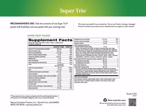 Super Trio Supplement Facts