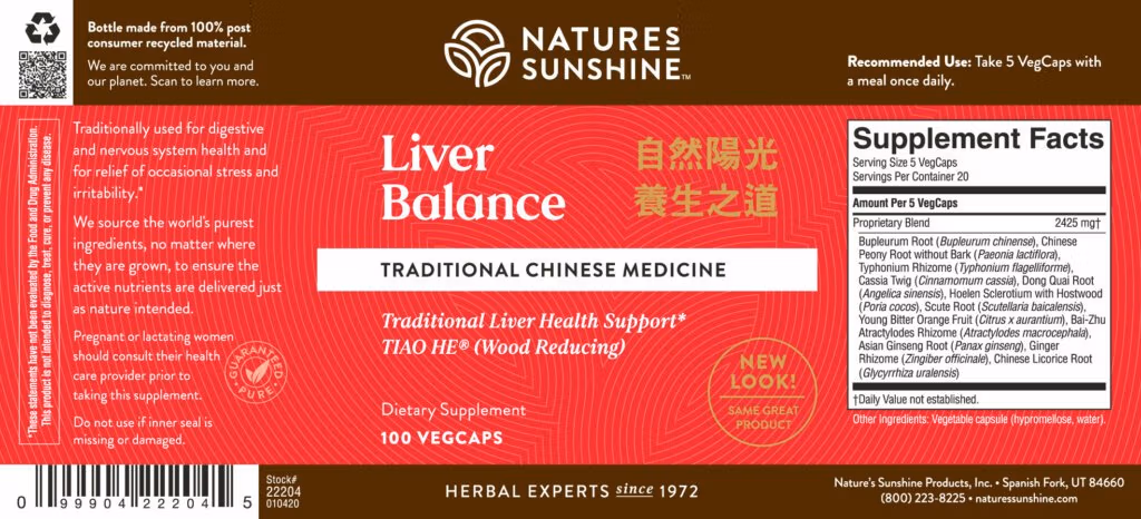 Liver Balance TCM - Label Information