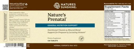 Nature's Prenatal Label