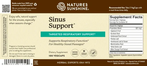 Sinus support label.
