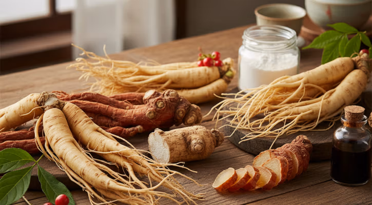 Ginseng on a Table