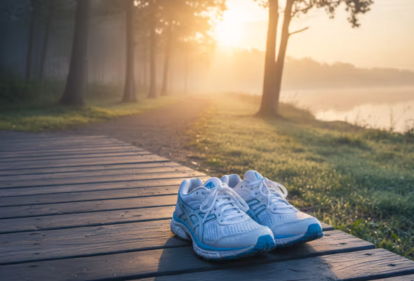 running-walking shoes on path